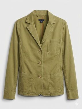 GAP KHAKI GREEN 100% COTTON VINTAGE BLAZER JACKET SZ M Y2K